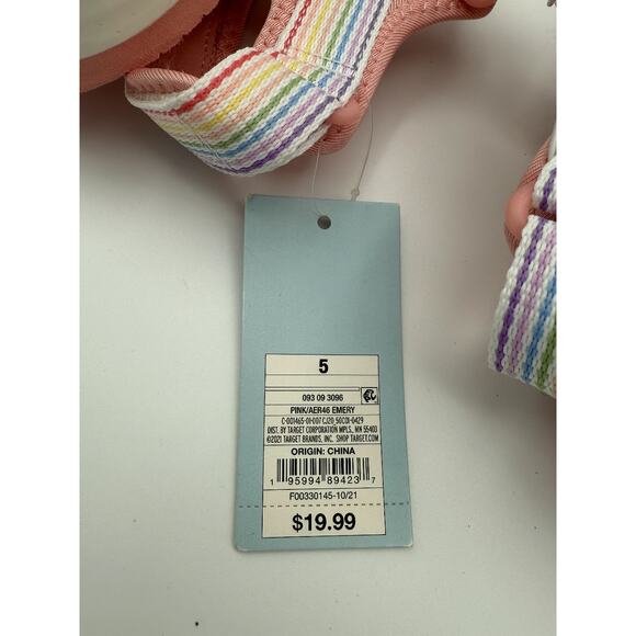 Cat & Jack Girls Rainbow Strap Play School Water Sports Sandals Size 5US Pink - Picture 5 of 5